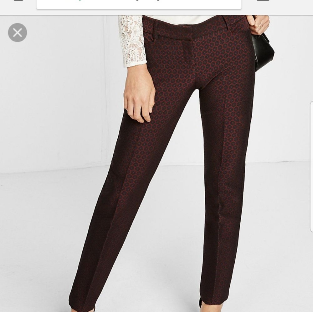 Express Lowrise slim leg Jacquard Columnist size 2